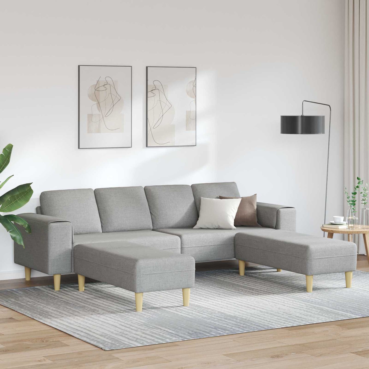 vidaXL Καναπές σαλονιού 3 pcs Σκίουρος Γκρί 250 x 188 x 76 εκ.