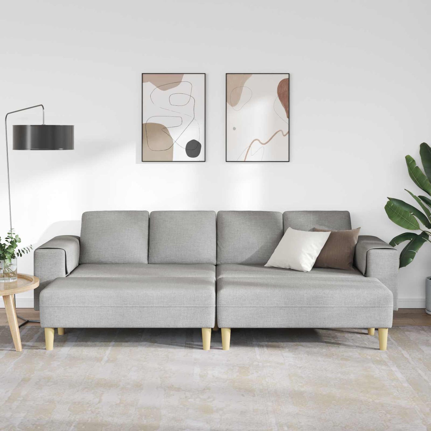 vidaXL Καναπές σαλονιού 3 pcs Σκίουρος Γκρί 250 x 188 x 76 εκ.
