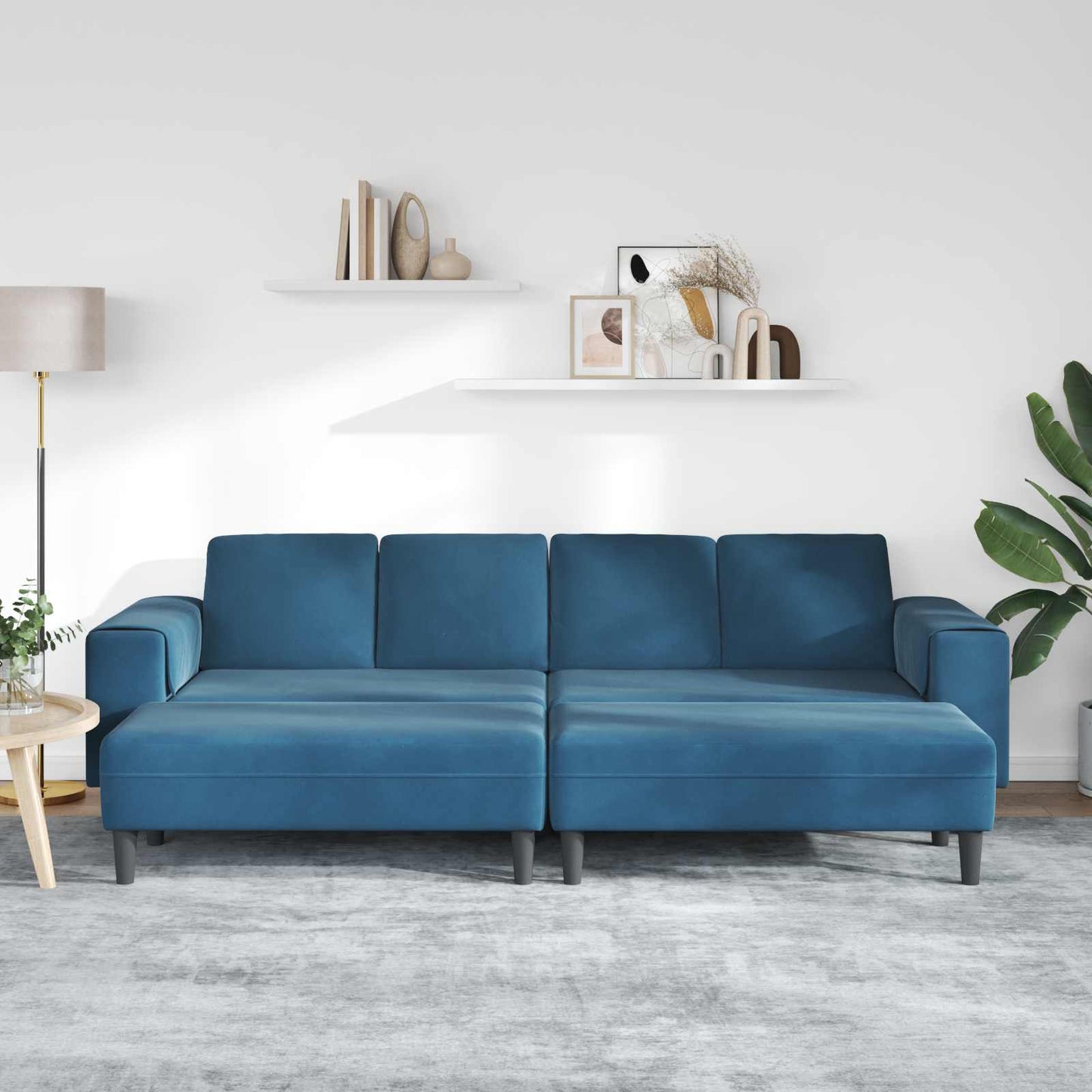 vidaXL Καναπές σαλονιού 3 pcs Μπλε 250 x 188 x 76 εκ.