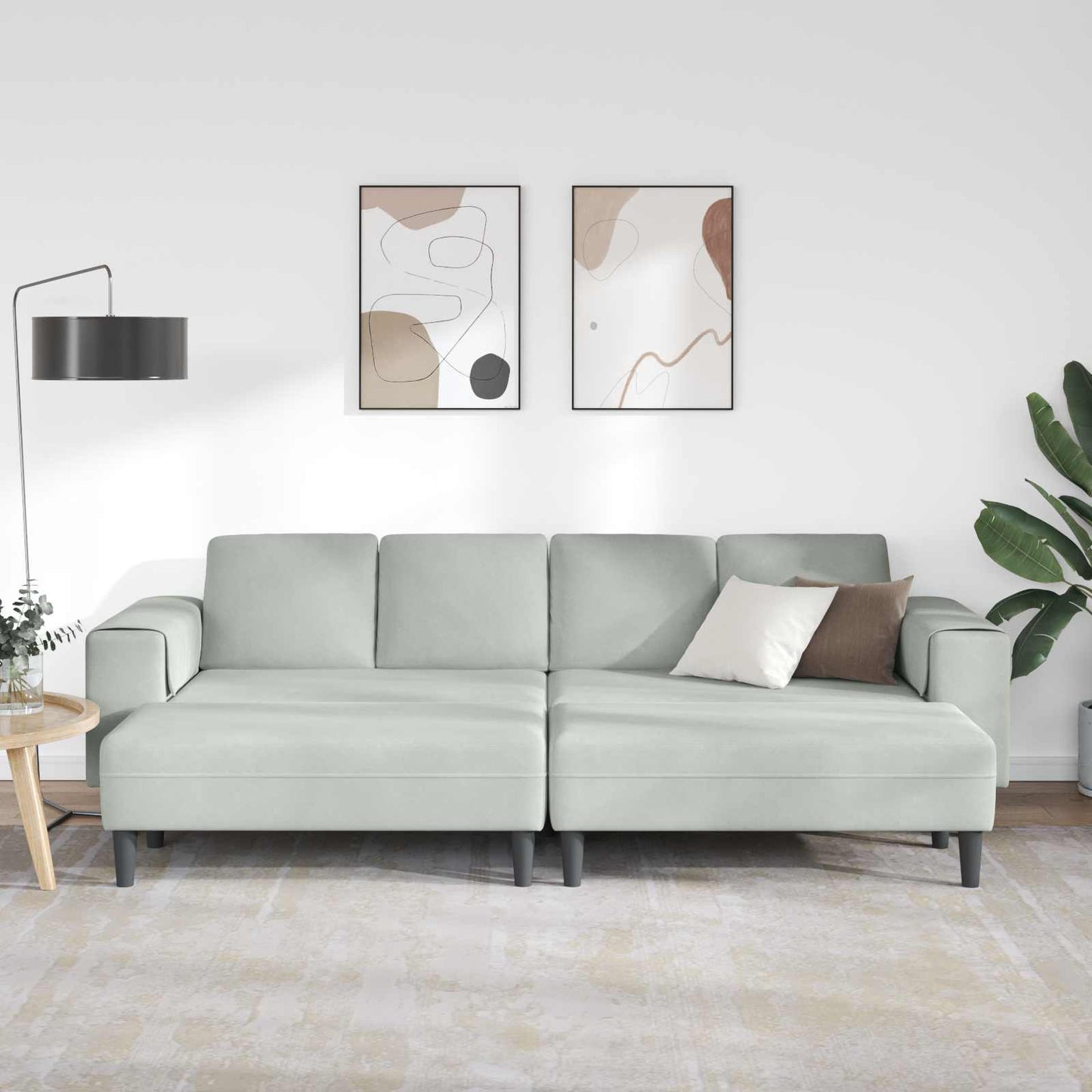 vidaXL Καναπές σαλονιού 3 pcs Ανοιχτό γκρι 250 x 188 x 76 εκ.