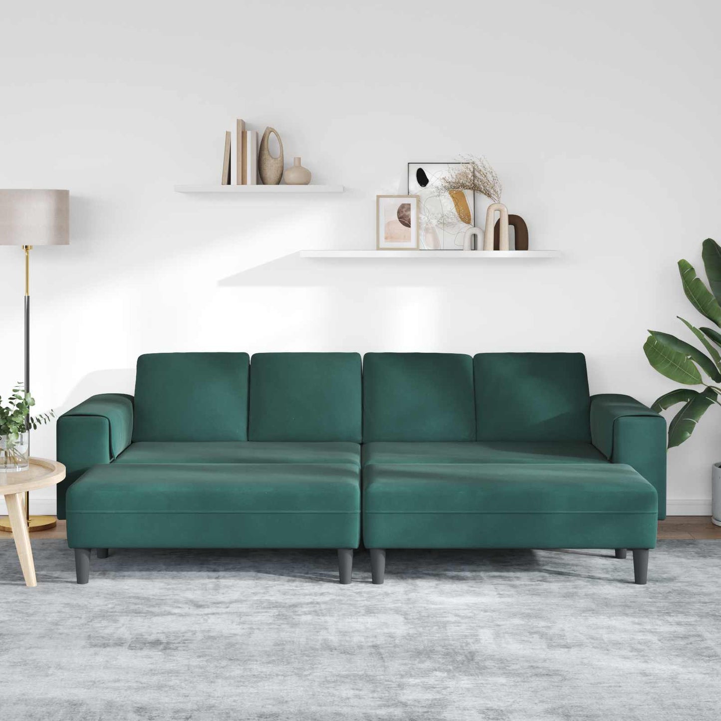 vidaXL Καναπές σαλονιού 3 pcs Σκούρο Πράσινο 250 x 188 x 76 εκ.