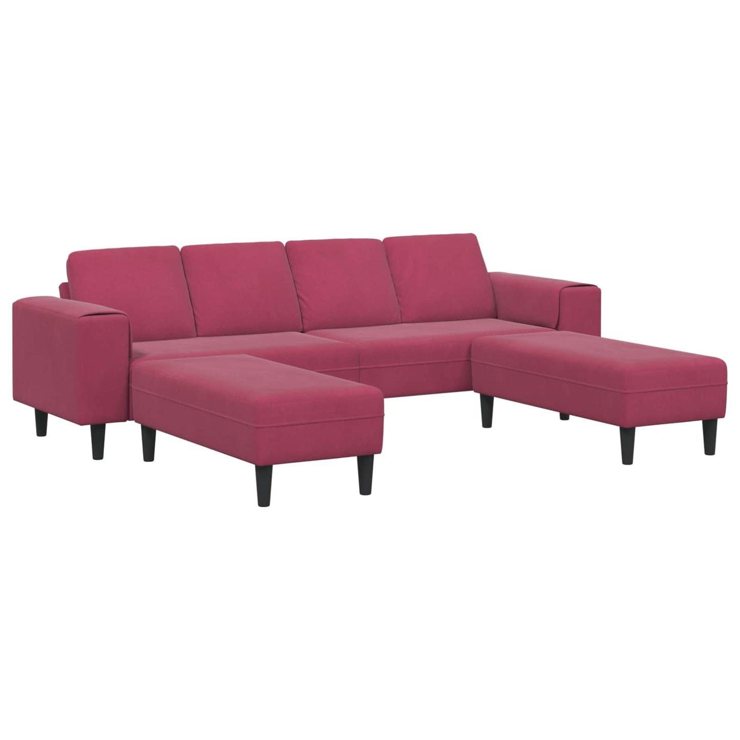 vidaXL Καναπές σαλονιού 3 pcs Κόκκινο 250 x 188 x 76 εκ.