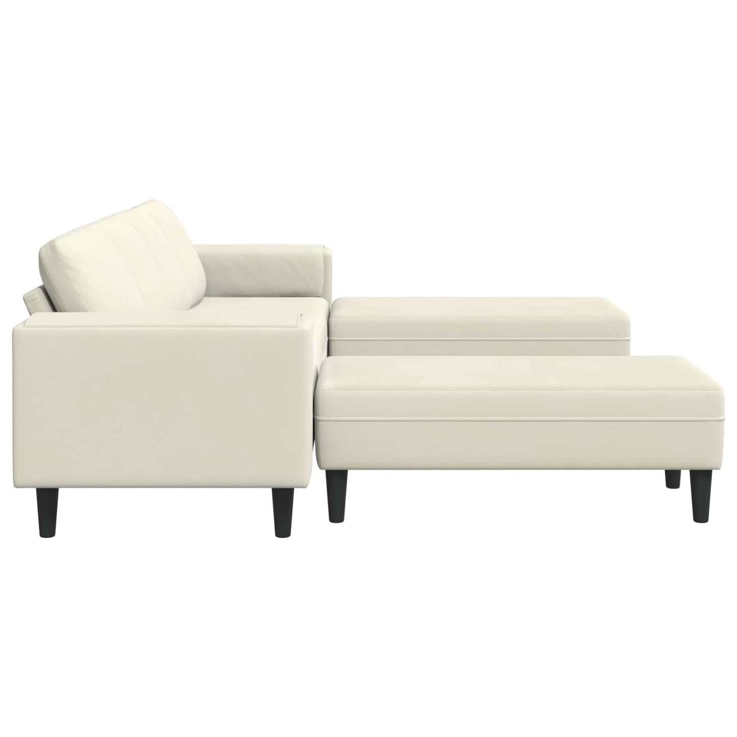 vidaXL Καναπές σαλονιού 3 pcs Κρεμ 250 x 188 x 76 εκ.