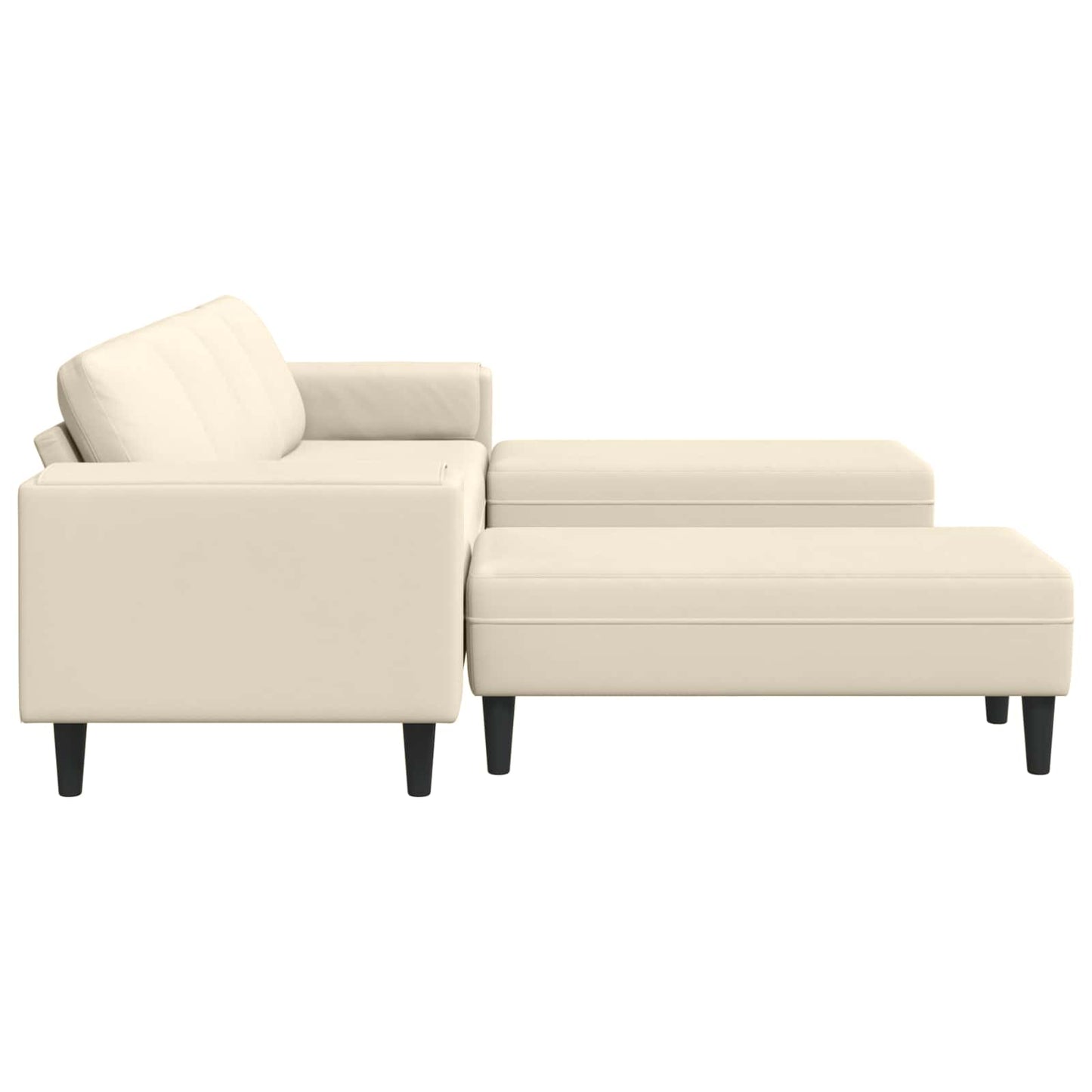 vidaXL Καναπές Κρεμ 250 x 188 x 76 εκ. Υφασμάτινο Κορντουρά