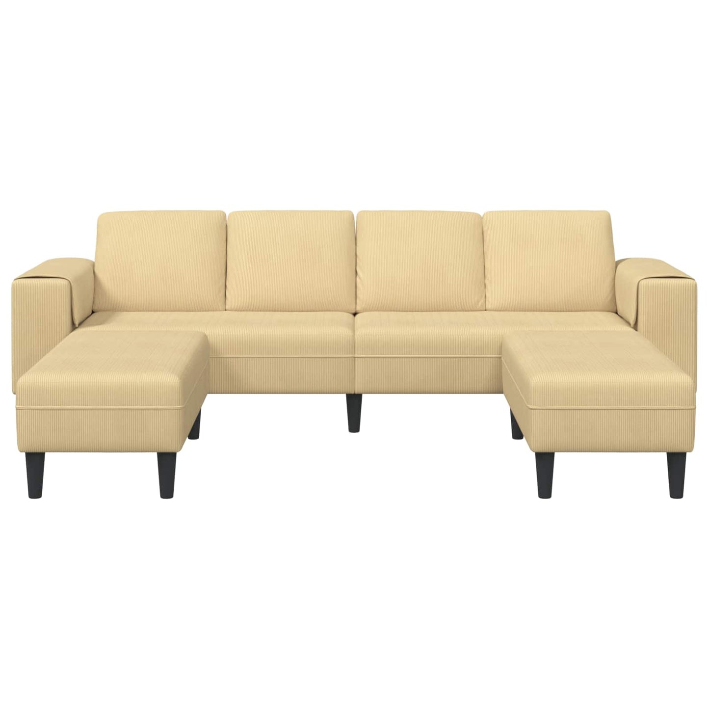 vidaXL Καναπές Γκρι Πράσινο 250 x 188 x 76 εκ. Υφασμάτινο Κορντουρά