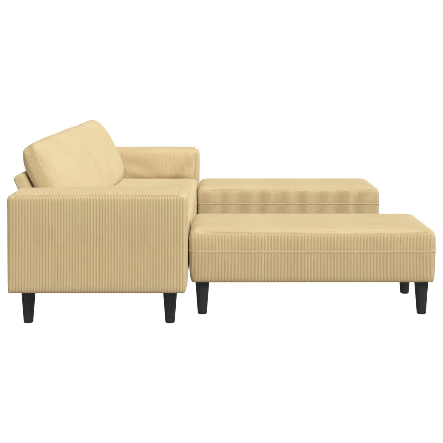 vidaXL Καναπές Γκρι Πράσινο 250 x 188 x 76 εκ. Υφασμάτινο Κορντουρά