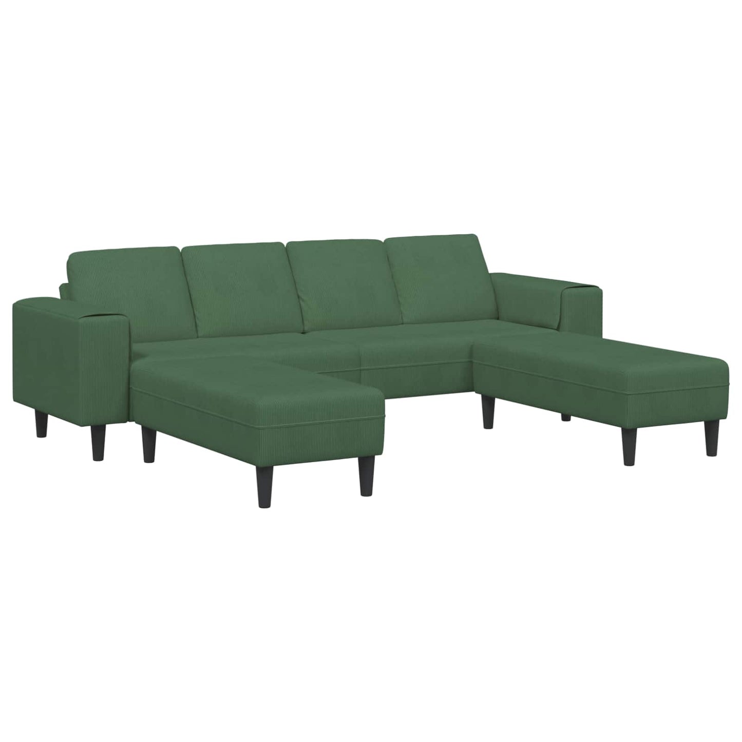 vidaXL Καναπές Σκούρο Πράσινο 250 x 188 x 76 εκ. Υφασμάτινο Κορντουρά