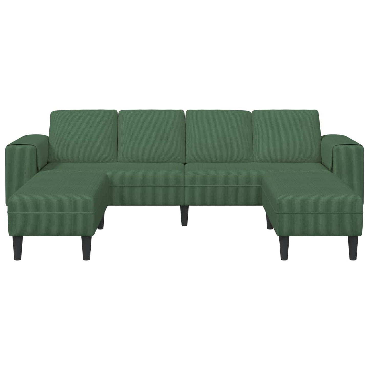 vidaXL Καναπές Σκούρο Πράσινο 250 x 188 x 76 εκ. Υφασμάτινο Κορντουρά