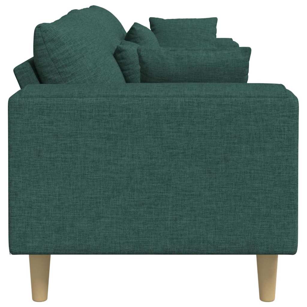 vidaXL Καναπές με μαξιλάρι Σκούρο Πράσινο 250 x 77 x 76 εκ. ύφασμα