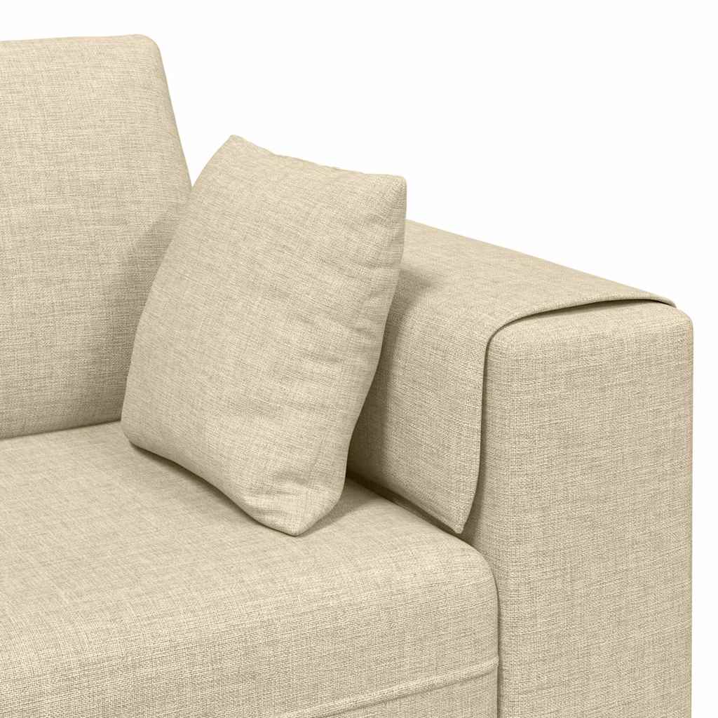 vidaXL Καναπές με μαξιλάρι Κρεμ 250 x 77 x 76 εκ. ύφασμα