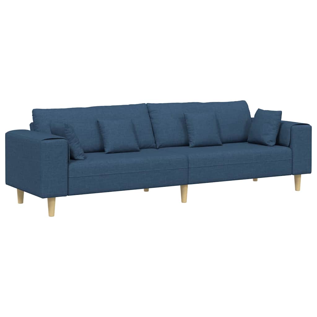 vidaXL Καναπές με μαξιλάρι Μπλε 250 x 77 x 76 εκ. ύφασμα