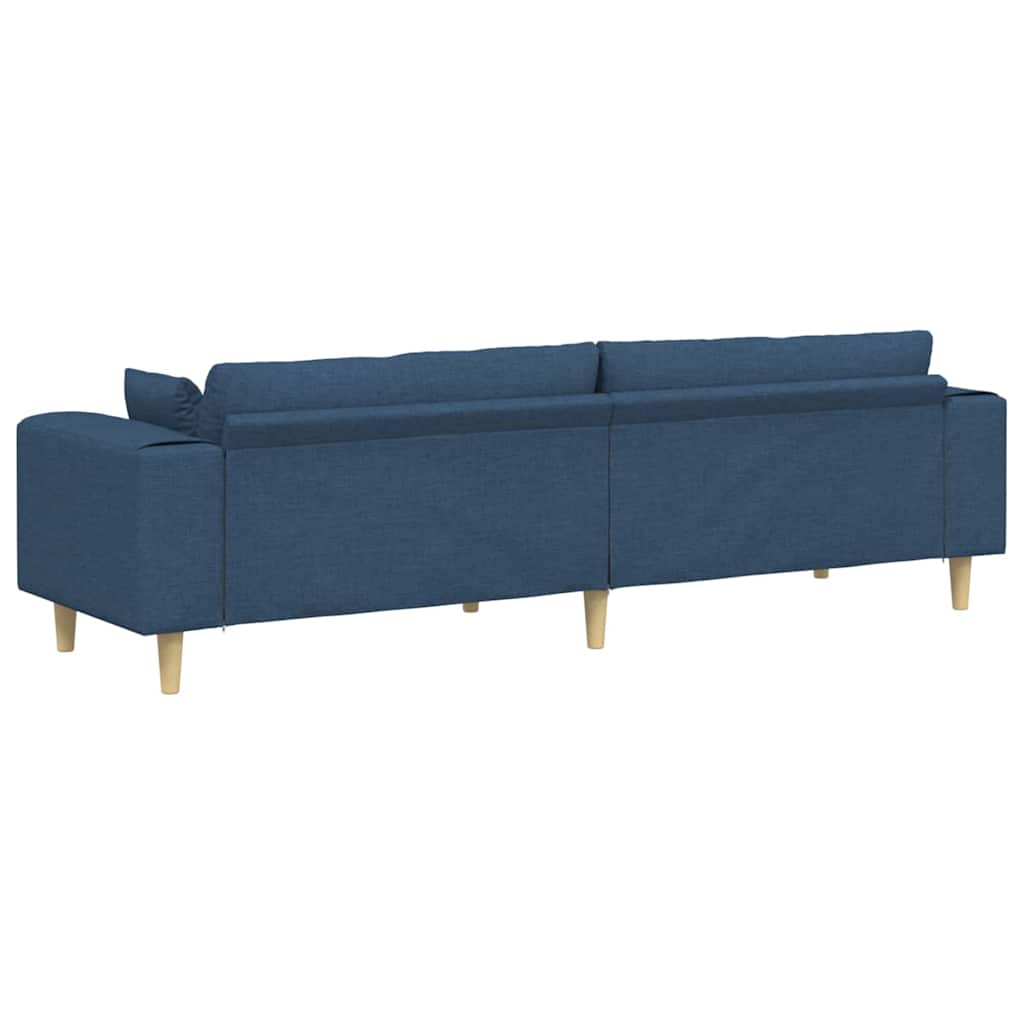 vidaXL Καναπές με μαξιλάρι Μπλε 250 x 77 x 76 εκ. ύφασμα