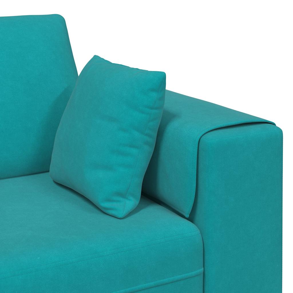 vidaXL Καναπές Τιρκουάζ 250 x 77 x 76 εκ. Βελούδο