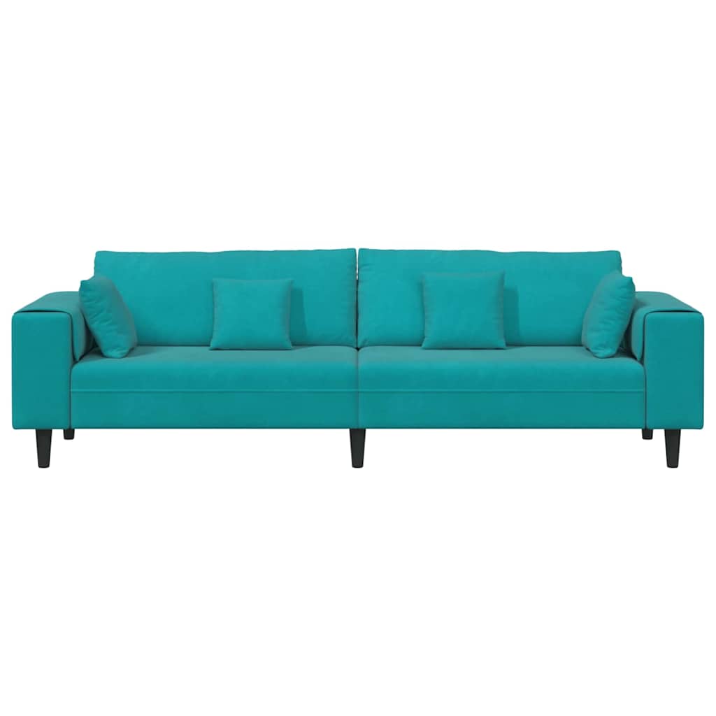 vidaXL Καναπές Τιρκουάζ 250 x 77 x 76 εκ. Βελούδο