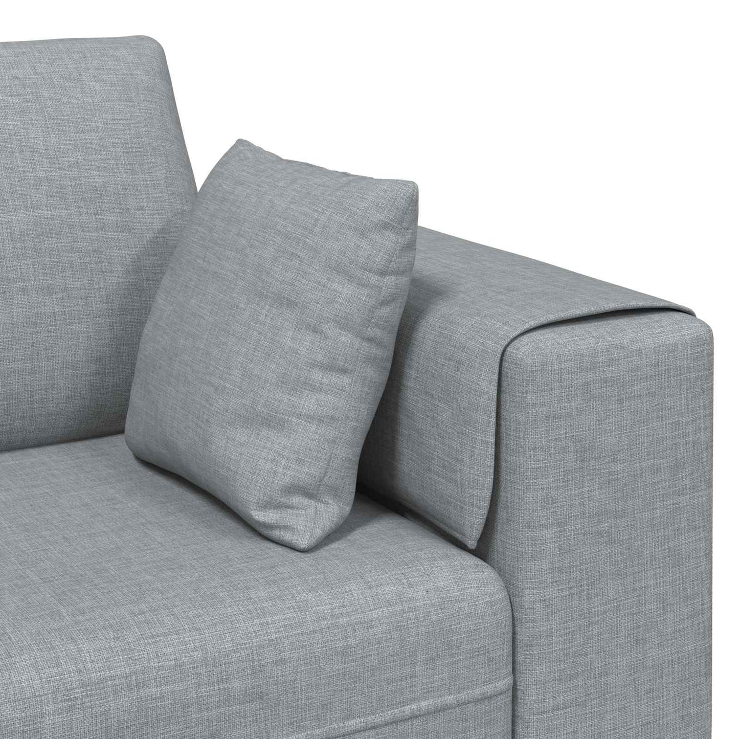 vidaXL Καναπές με μαξιλάρι 3 pcs Ανοιχτό γκρι ύφασμα