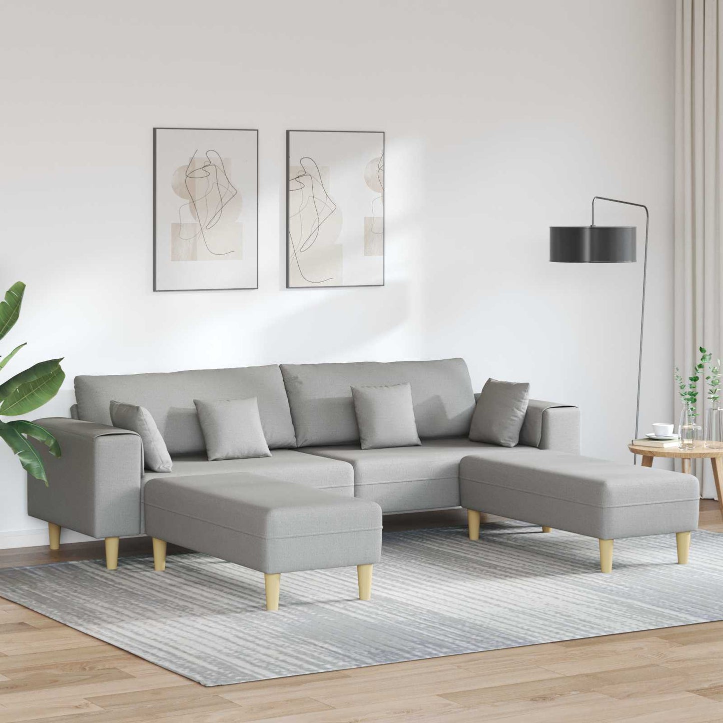 vidaXL Καναπές 3 pcs Σκίουρος Γκρί 250 x 188 x 76 εκ. ύφασμα