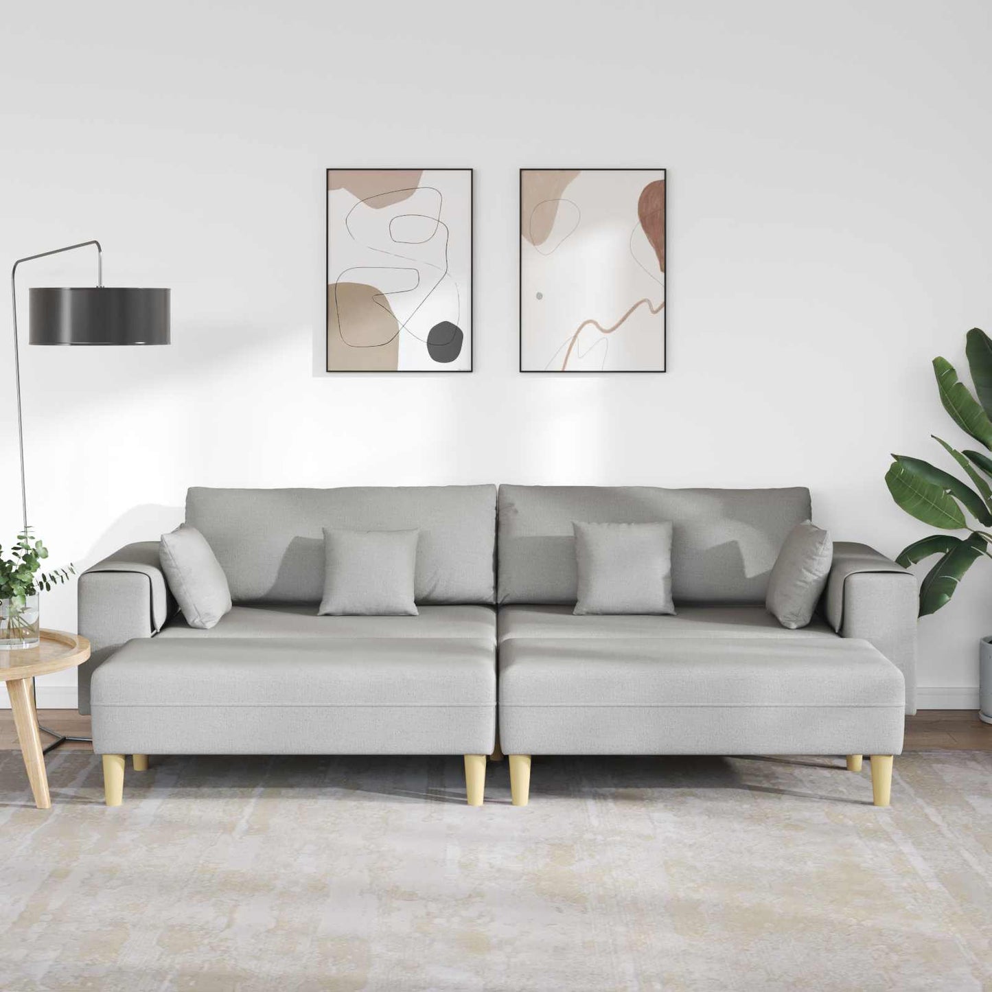 vidaXL Καναπές 3 pcs Σκίουρος Γκρί 250 x 188 x 76 εκ. ύφασμα
