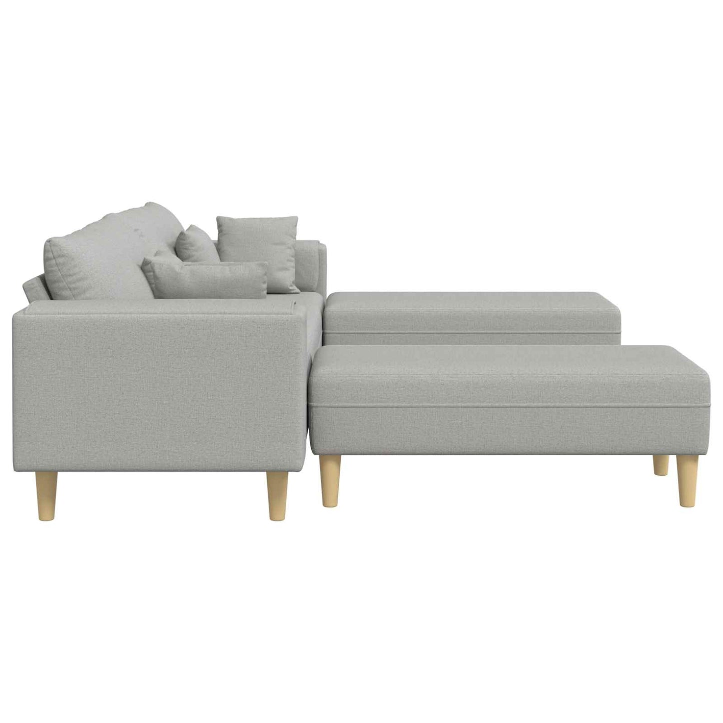 vidaXL Καναπές 3 pcs Σκίουρος Γκρί 250 x 188 x 76 εκ. ύφασμα