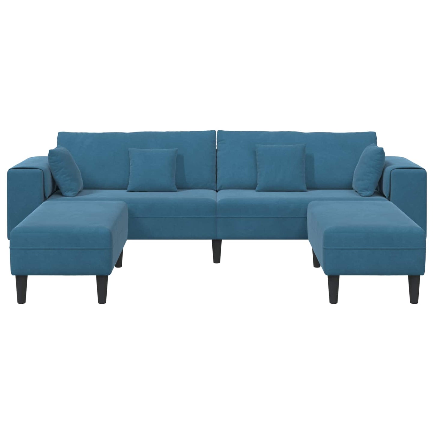 vidaXL Καναπές 3 pcs Μπλε 250 x 188 x 76 εκ. Βελούδο