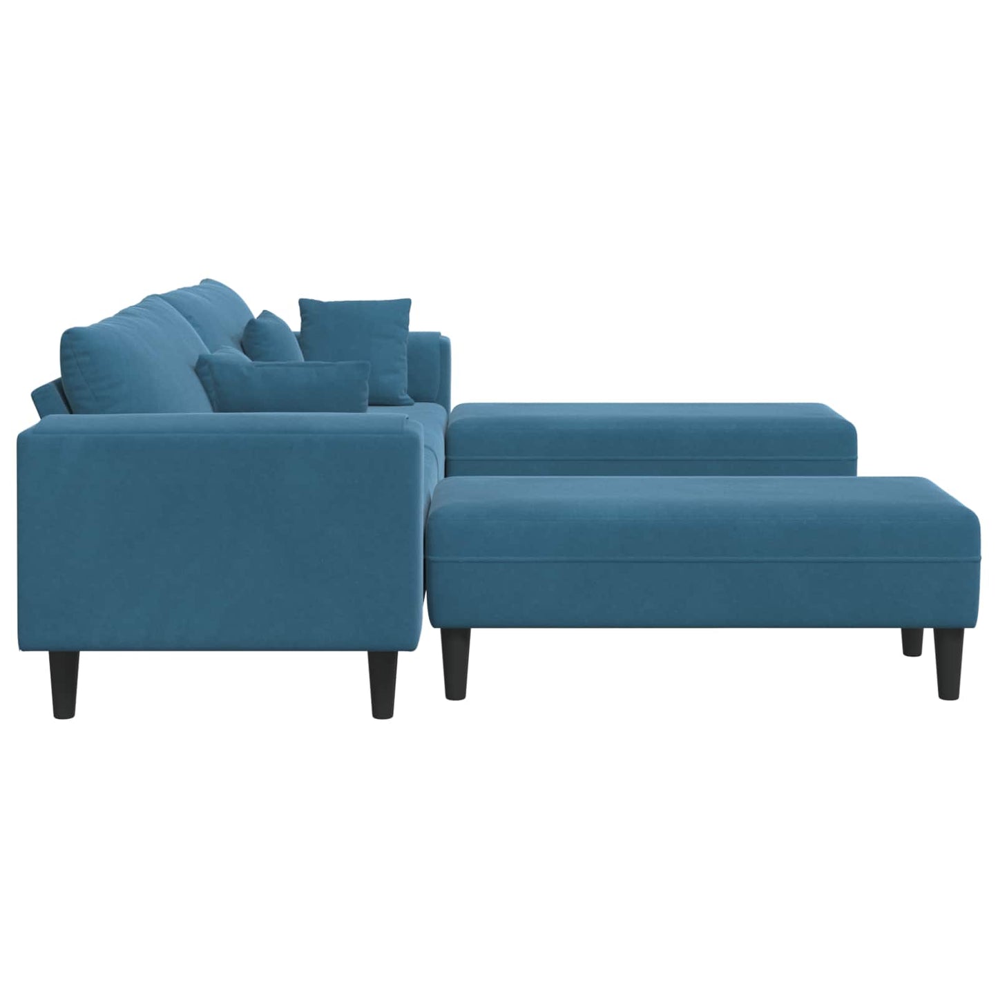 vidaXL Καναπές 3 pcs Μπλε 250 x 188 x 76 εκ. Βελούδο