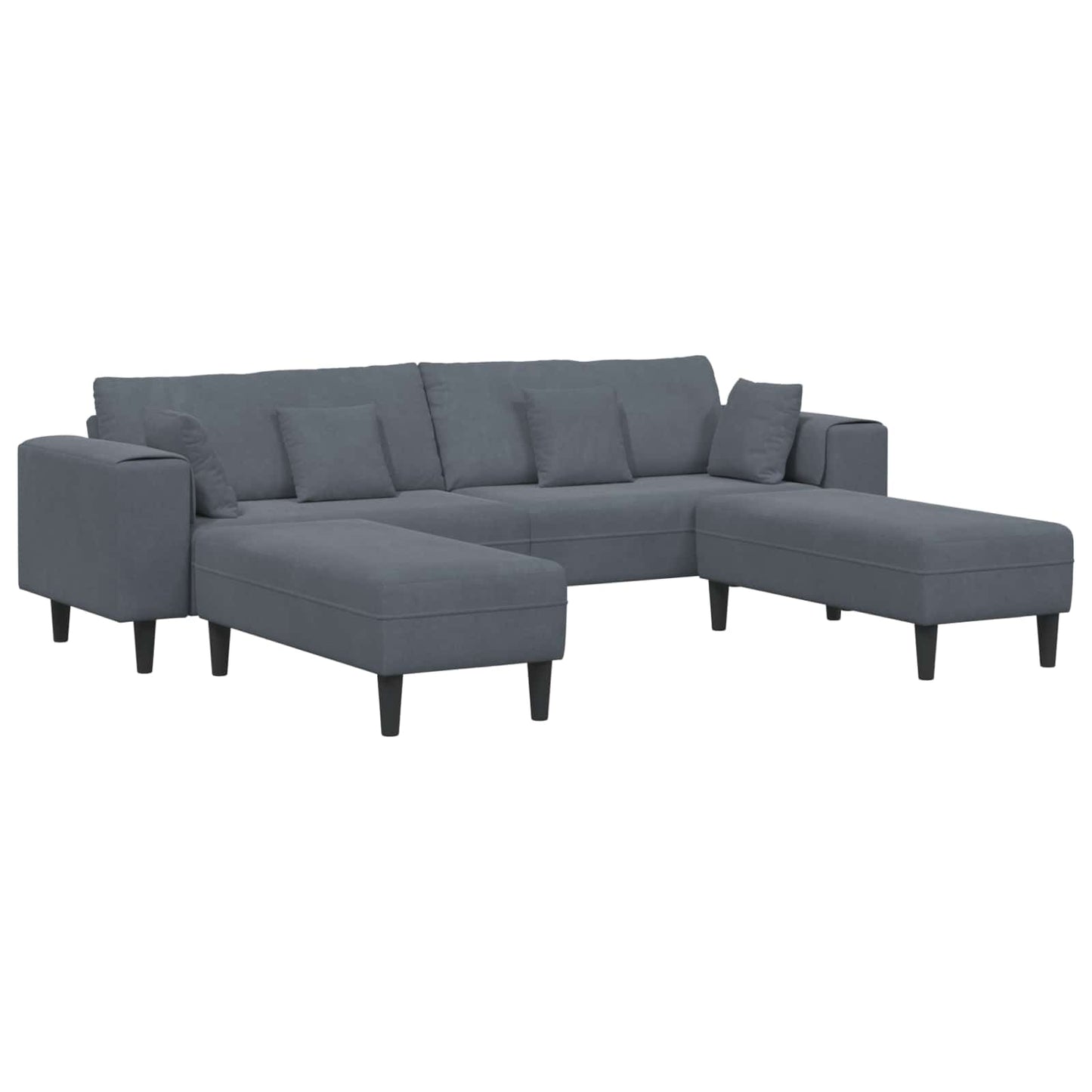 vidaXL Καναπές 3 pcs Σκούρο Γκρι 250 x 188 x 76 εκ. Βελούδο