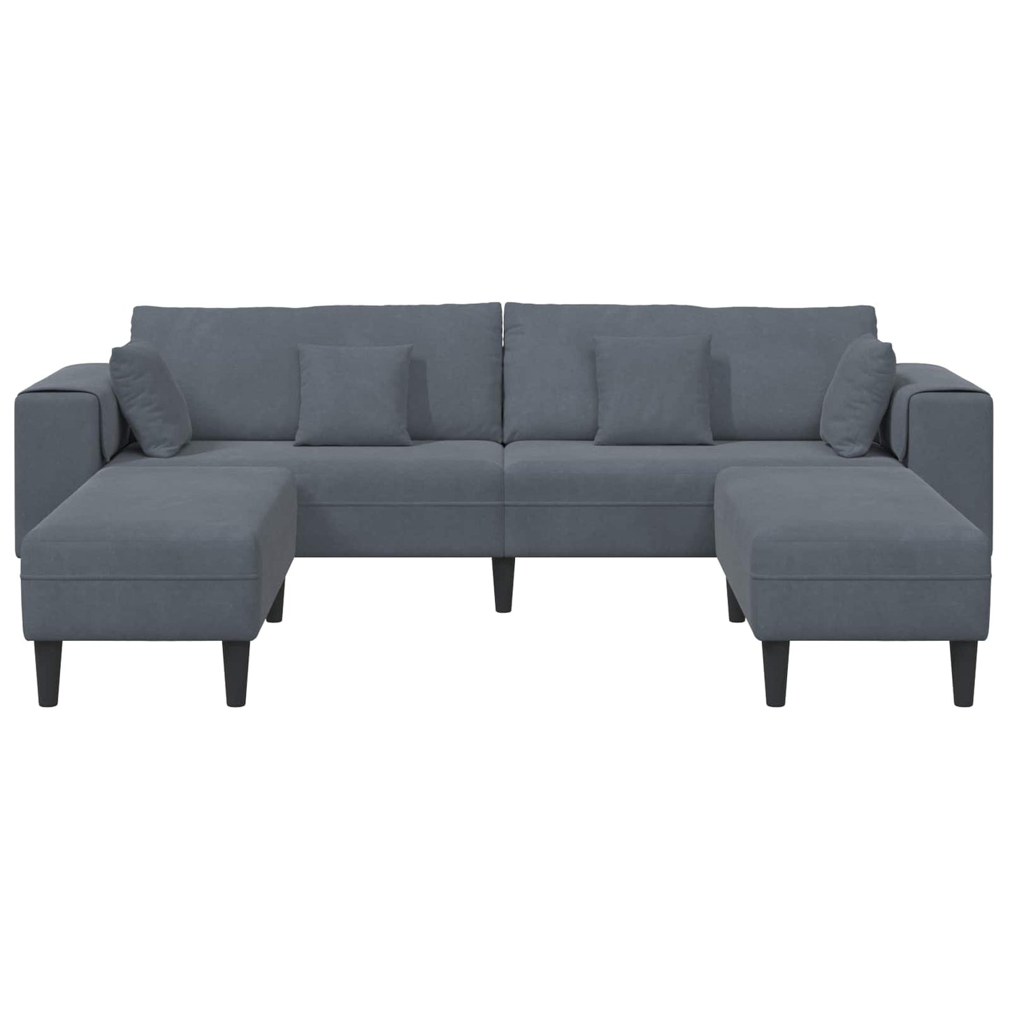 vidaXL Καναπές 3 pcs Σκούρο Γκρι 250 x 188 x 76 εκ. Βελούδο
