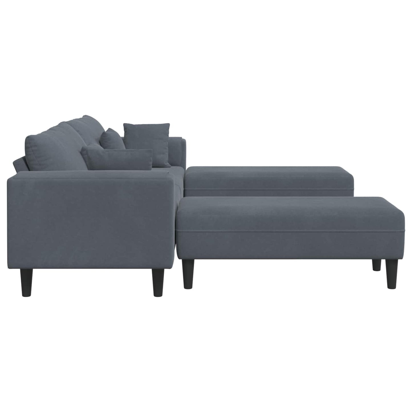 vidaXL Καναπές 3 pcs Σκούρο Γκρι 250 x 188 x 76 εκ. Βελούδο