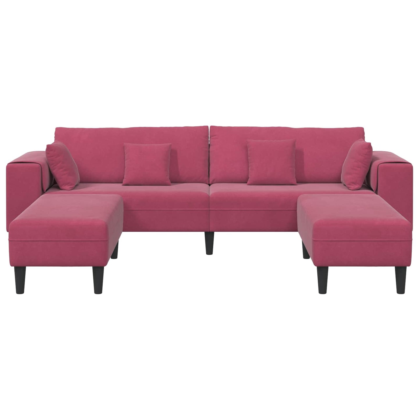vidaXL Καναπές 3 pcs Κόκκινο 250 x 188 x 76 εκ. Βελούδο