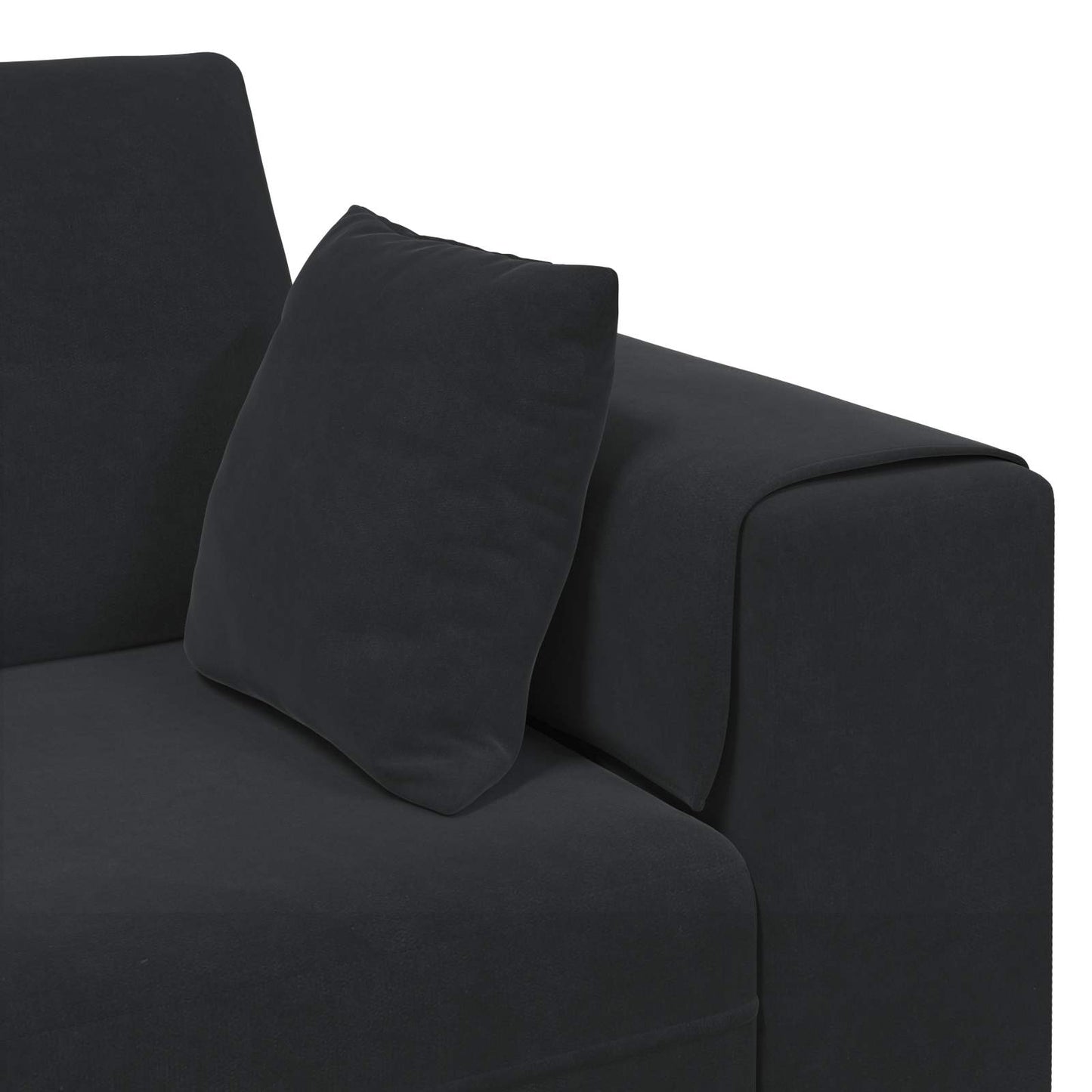 vidaXL Καναπές 3 pcs Μαύρο 250 x 188 x 76 εκ. Βελούδο