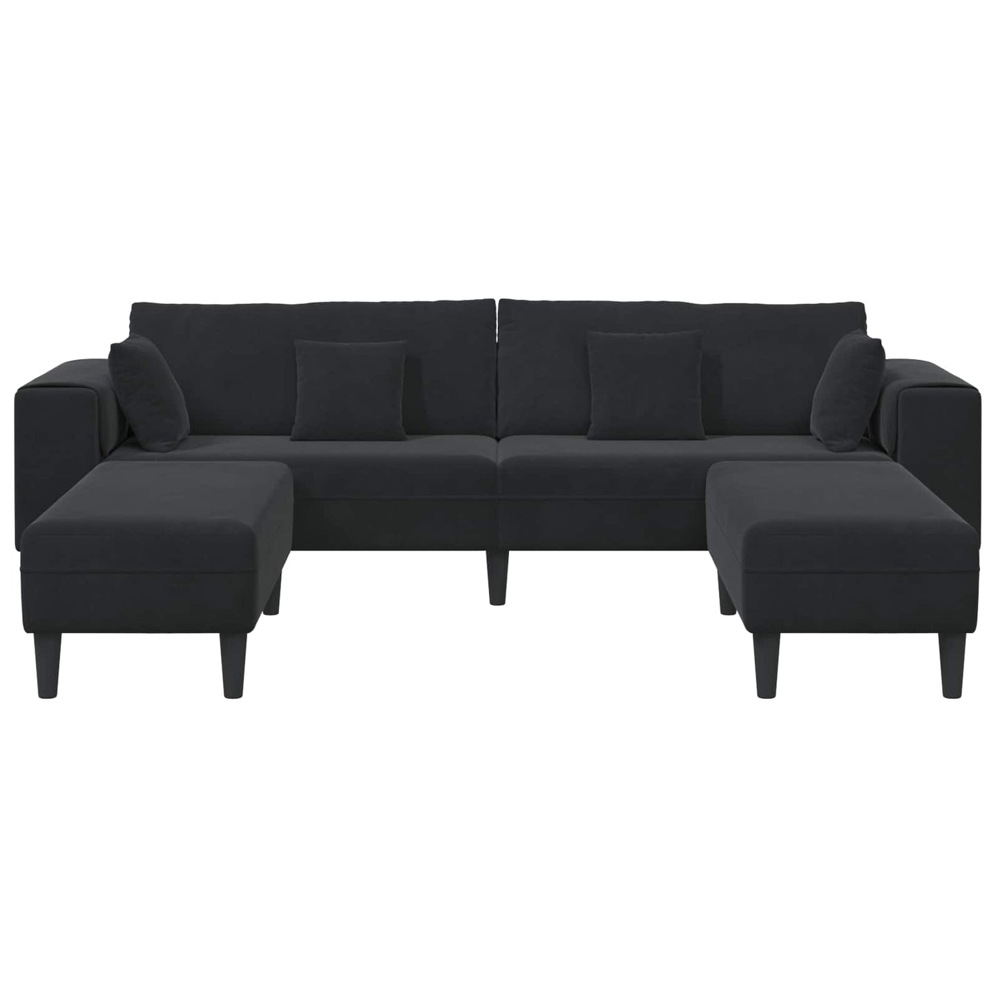 vidaXL Καναπές 3 pcs Μαύρο 250 x 188 x 76 εκ. Βελούδο
