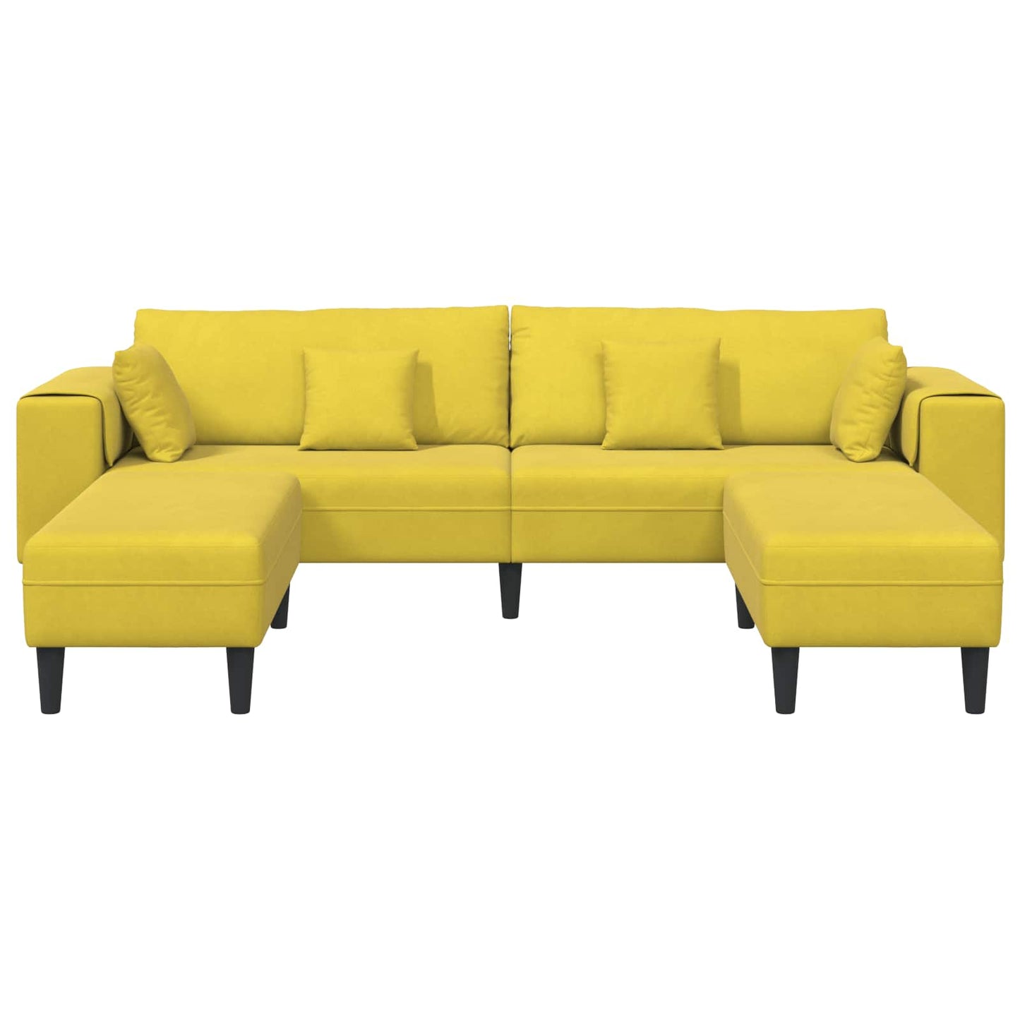 vidaXL Καναπές 3 pcs Κίτρινο 250 x 188 x 76 εκ. Βελούδο