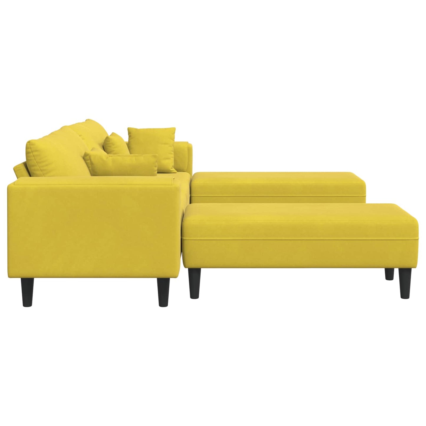 vidaXL Καναπές 3 pcs Κίτρινο 250 x 188 x 76 εκ. Βελούδο
