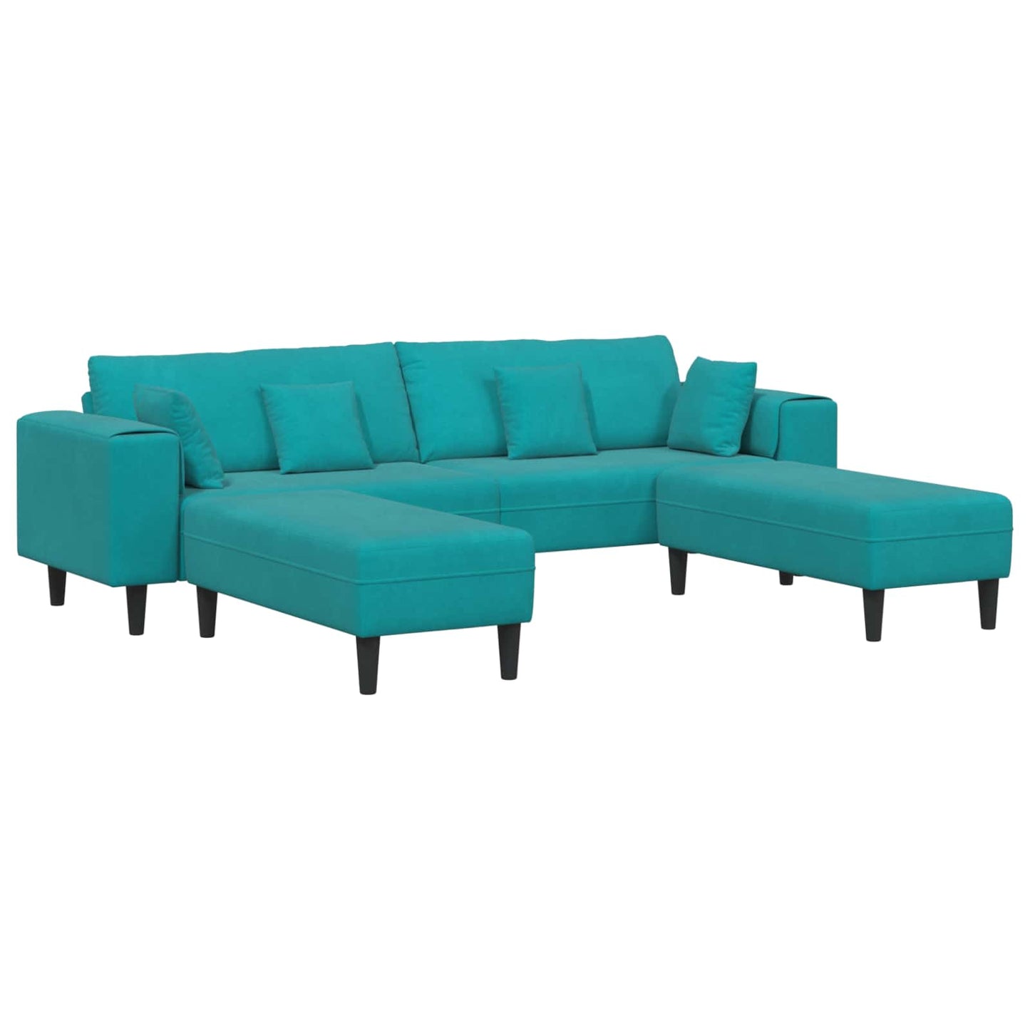 vidaXL Καναπές 3 pcs Τιρκουάζ 250 x 188 x 76 εκ. Βελούδο