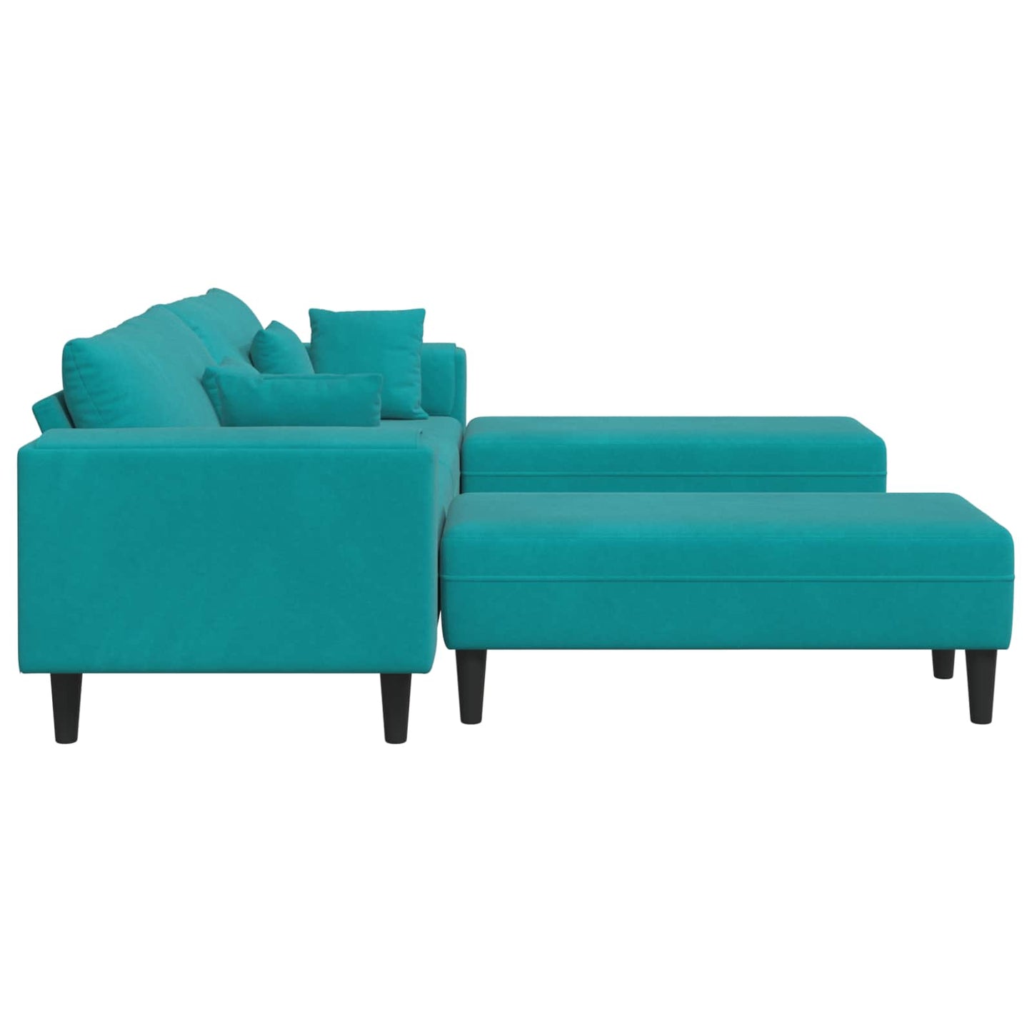 vidaXL Καναπές 3 pcs Τιρκουάζ 250 x 188 x 76 εκ. Βελούδο