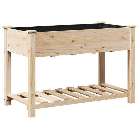 vidaXL Γλάστρα Κήπου Μπεζ 115 x 59 x 76.5 εκ Στερεό ξύλο έλατου