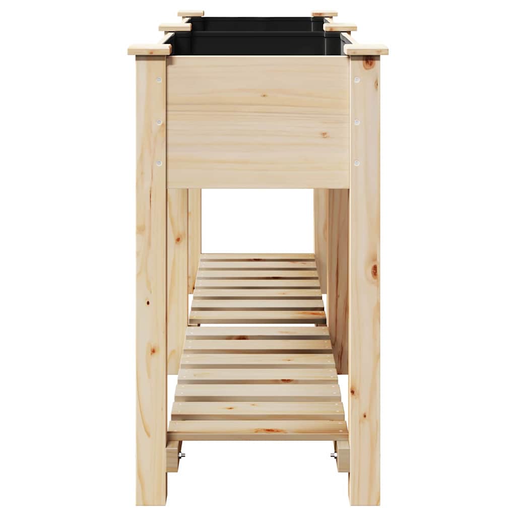 vidaXL Γλάστρα Κήπου Μπεζ 161 x 43 x 76.5 εκ Στερεό ξύλο έλατου