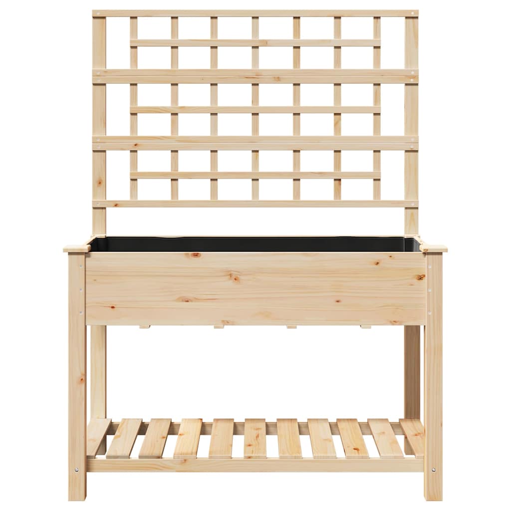 vidaXL Γλάστρα Κήπου Μπεζ 115 x 60.5 x 153 εκ. Στερεό ξύλο έλατου