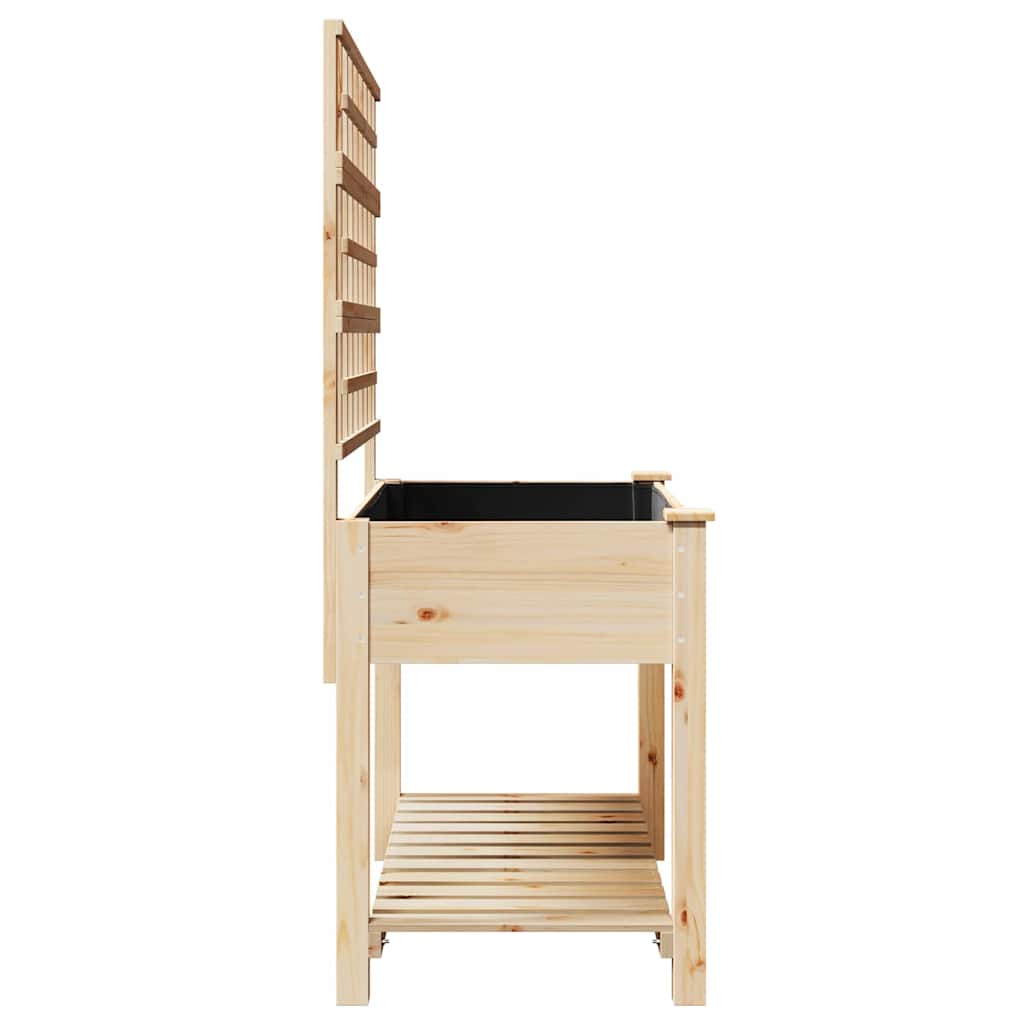 vidaXL Γλάστρα Κήπου Μπεζ 115 x 60.5 x 153 εκ. Στερεό ξύλο έλατου