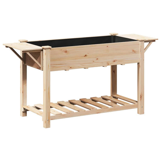 vidaXL Γλάστρα Κήπου Μπεζ 155 x 59 x 76.5 εκ. Στερεό ξύλο έλατου