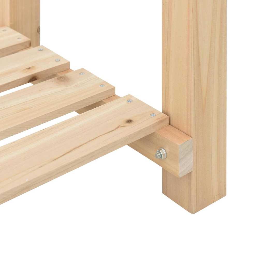 vidaXL Γλάστρα Κήπου με ράφι Μπεζ 45 x 45 x 76.5 εκ Στερεό ξύλο έλατου