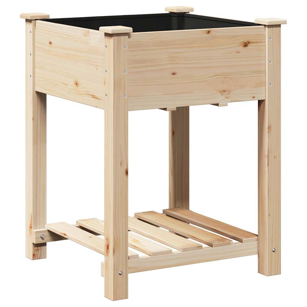 vidaXL Γλάστρα Κήπου Μπεζ 60.5 x 60 x 76.5 εκ Στερεό ξύλο έλατου