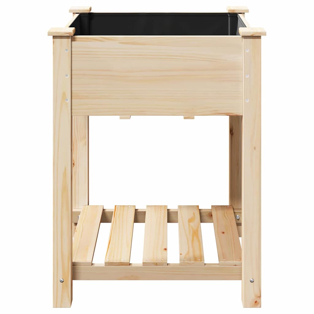 vidaXL Γλάστρα Κήπου Μπεζ 60.5 x 60 x 76.5 εκ Στερεό ξύλο έλατου