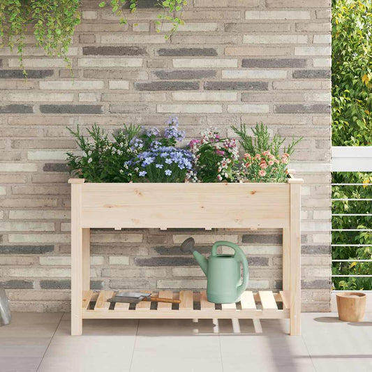 vidaXL Γλάστρα Κήπου Μπεζ 115 x 59 x 76.5 εκ Στερεό ξύλο έλατου