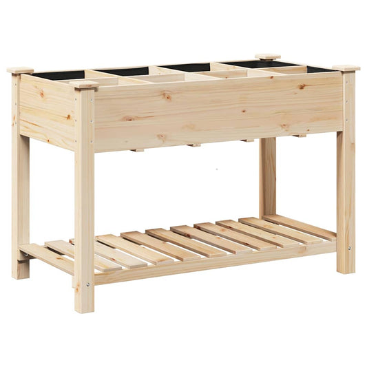vidaXL Γλάστρα Κήπου Μπεζ 115 x 59 x 76.5 εκ Στερεό ξύλο έλατου