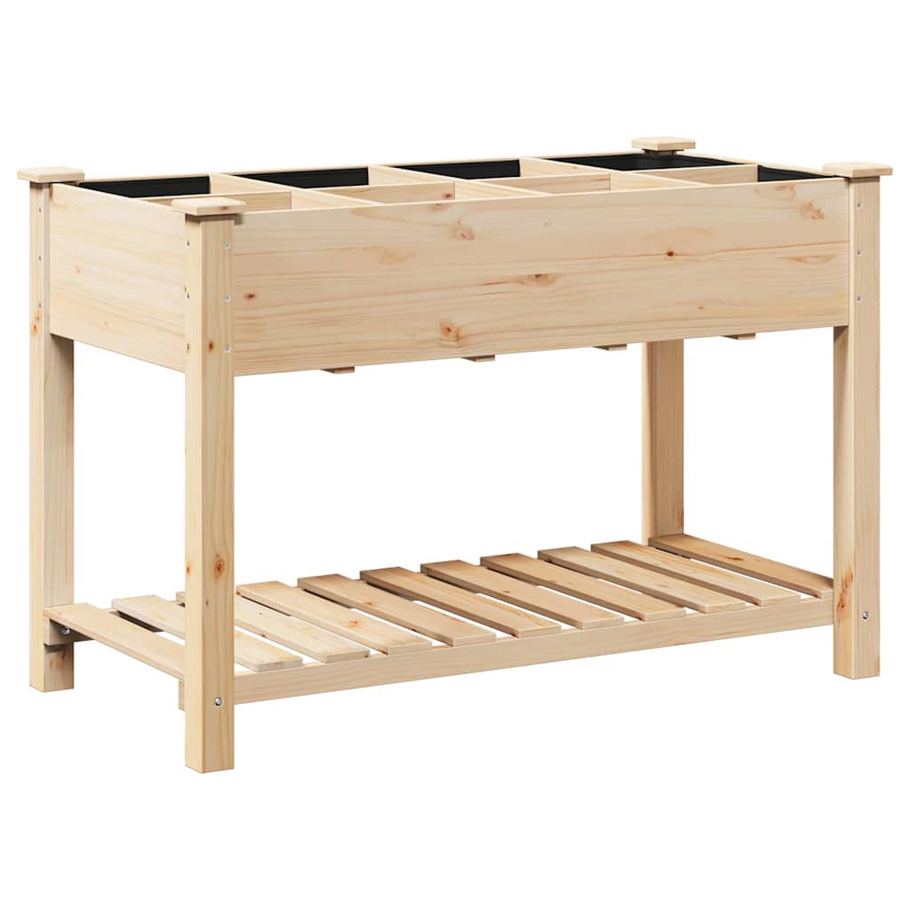 vidaXL Γλάστρα Κήπου Μπεζ 115 x 59 x 76.5 εκ Στερεό ξύλο έλατου