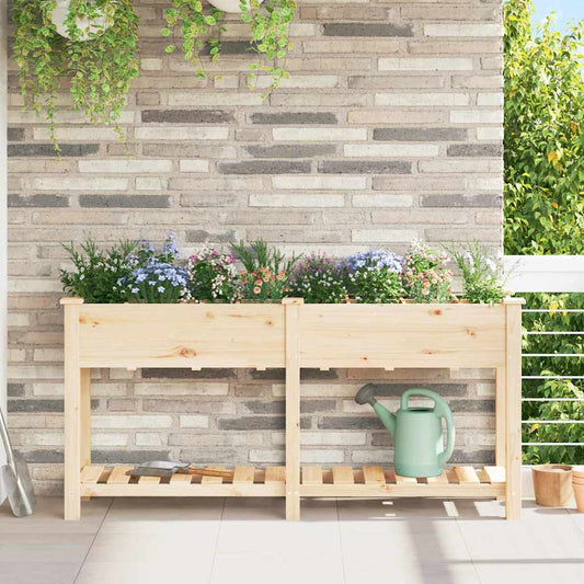 vidaXL Γλάστρα Κήπου Μπεζ 161.5 x 45 x 76.5 εκ. Στερεό ξύλο έλατου