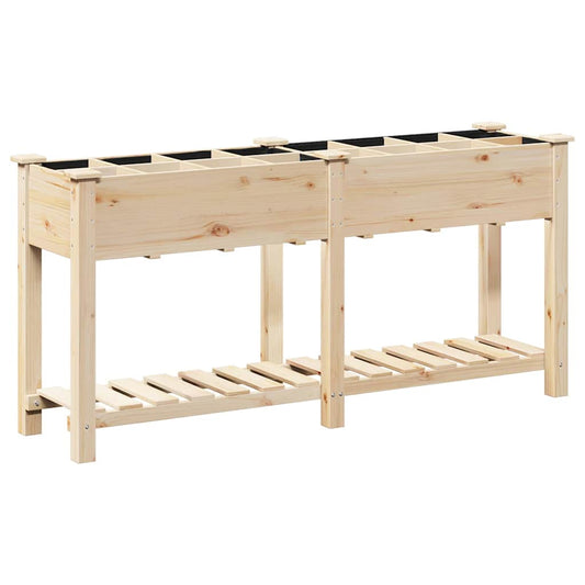 vidaXL Γλάστρα Κήπου Μπεζ 161.5 x 45 x 76.5 εκ. Στερεό ξύλο έλατου