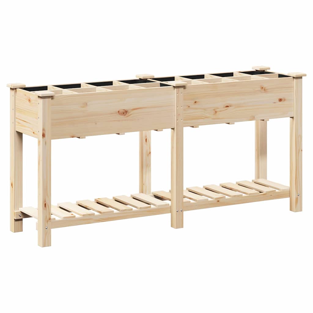 vidaXL Γλάστρα Κήπου Μπεζ 161.5 x 45 x 76.5 εκ. Στερεό ξύλο έλατου