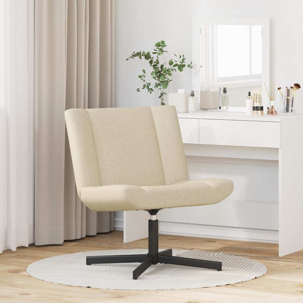 vidaXL Περιστρεφόμενη καρέκλα Κρεμ 63 x 75 x 76 εκ ύφασμα