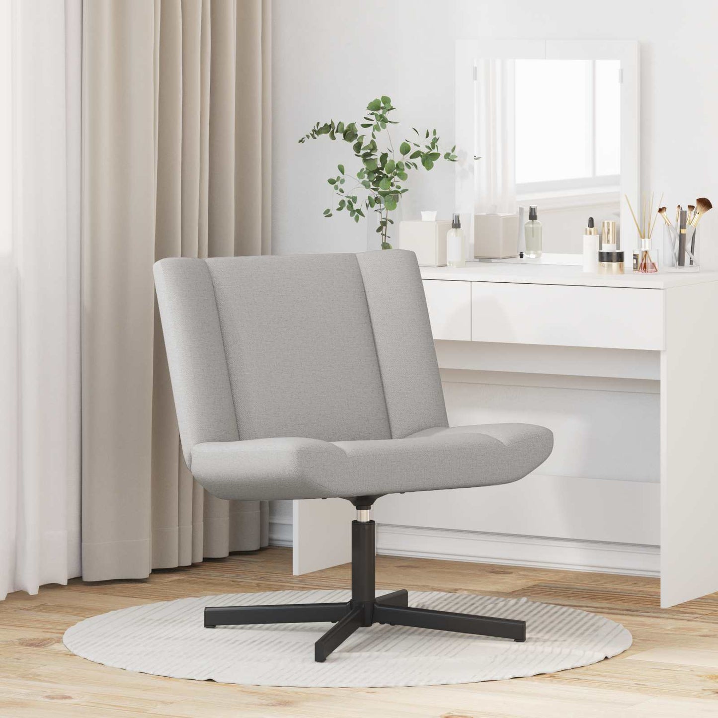 vidaXL Περιστρεφόμενη καρέκλα Σκίουρος Γκρί 63 x 75 x 76 εκ ύφασμα